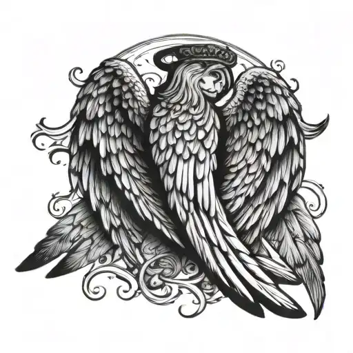 Angel Wings And Hand Holding