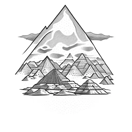 A Mystical Desert Landscape With Pyramids In The Background And A Scorpion Crawling In The Sand