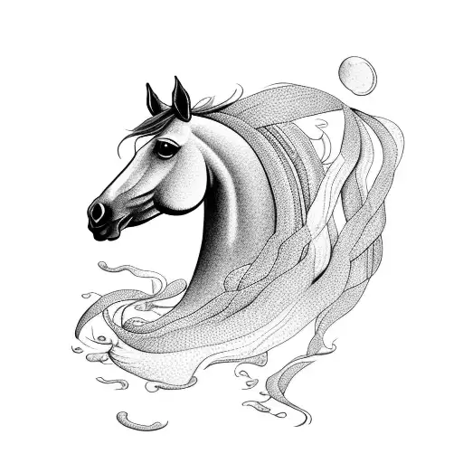 A Horse Runs In The Sea