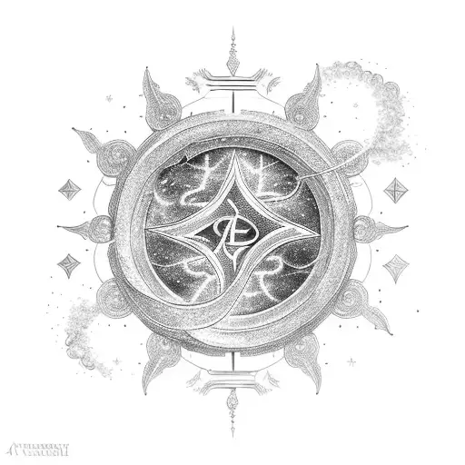 A Celestial Gateway With The Client's Name Written In Elegant Script Above It