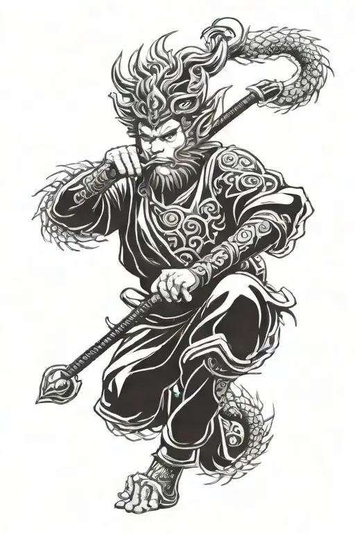Sun Wukong And Dragon