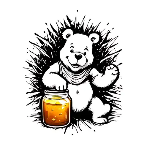 Pooh Bear With Honey Jar