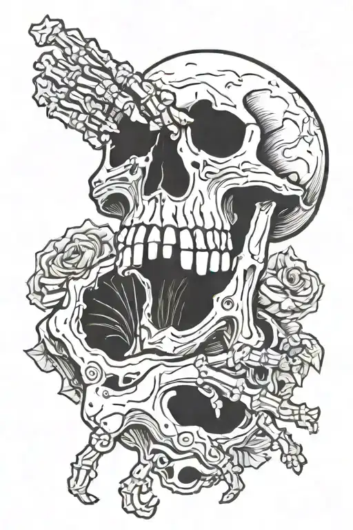 One Human Hand One Skeleton Hand Holding