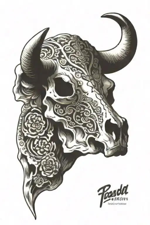 Punchy Western Bull Skull