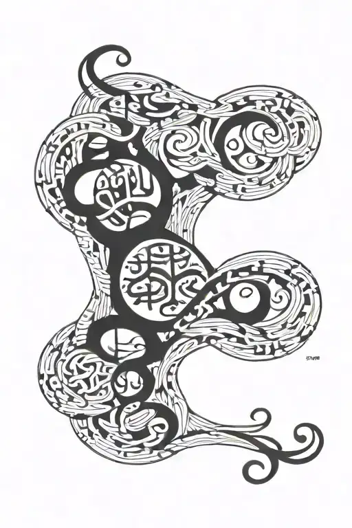Abstract Representation Of A Farsi Poem Intertwined With Intricate Lettering
