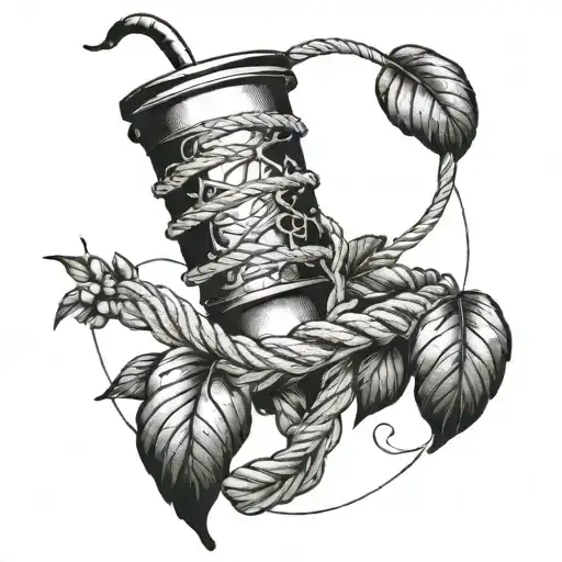 An Intricate Coffee Plant Intertwined With A Harbor Rope