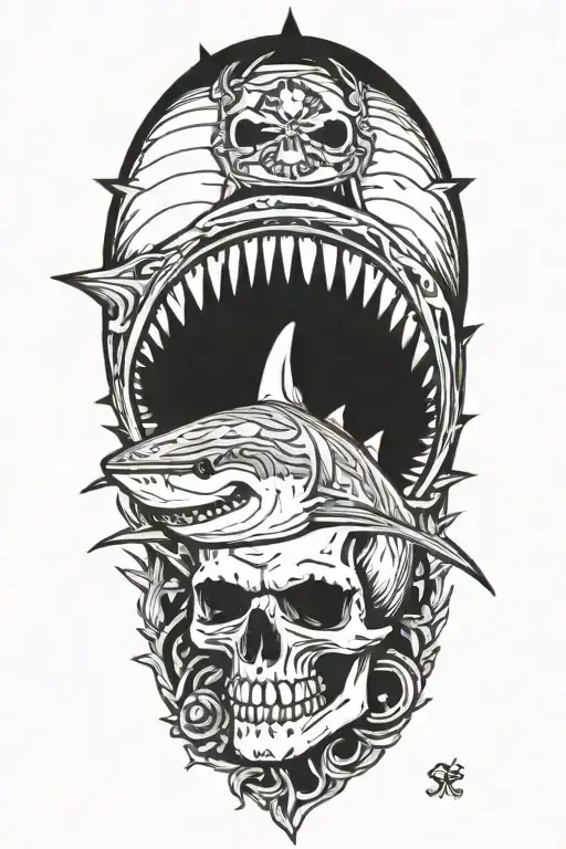 Shark With Skull And Crossbones