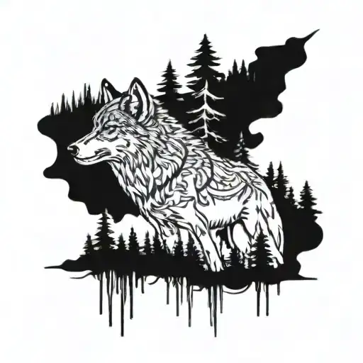 Wolf And Forest