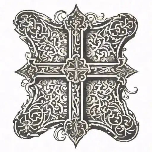 Cross With An Armenian Bible Verse Written