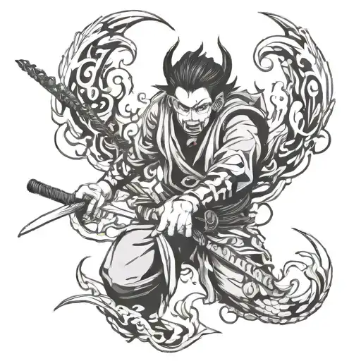 Inosuke Demon Slayer Create A Tattoo Design Representing
