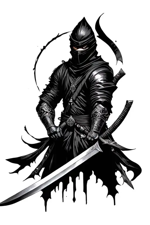 Ninja Knight Holding Sword