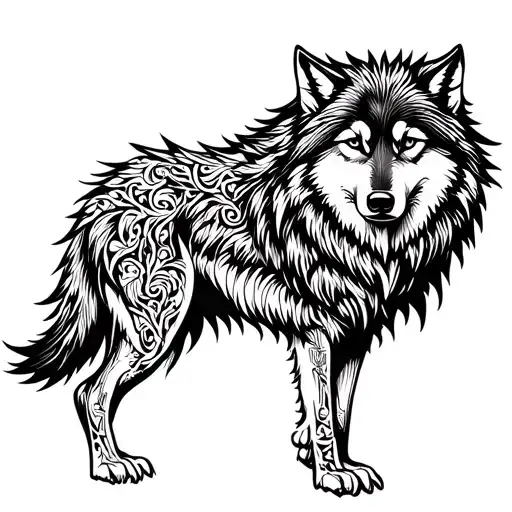 Dacian Wolf With Dark Background