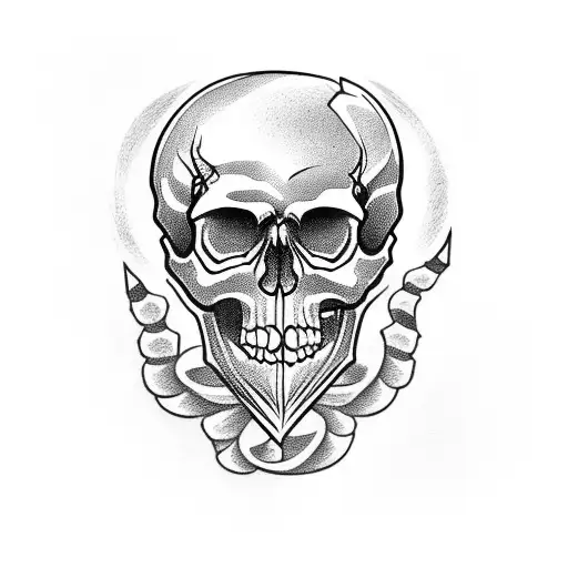 Skull With Guitar And Grim Reaper