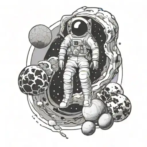 Astronaut And Planets