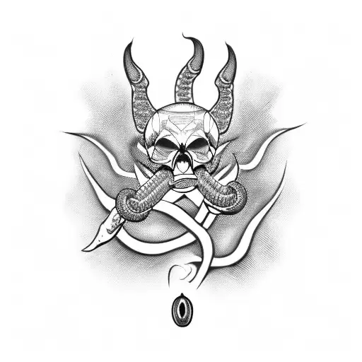 Skull Snake Eye In Mouth