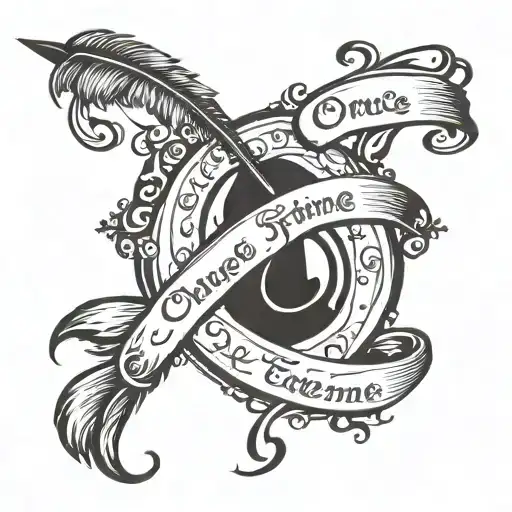 A Silhouette Of A Quill Pen Writing The Words 'Once Upon A Time' In A Whimsical Disney Font
