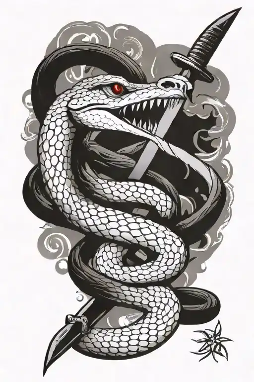 Snake And Knife And The Quote Death Before Dishonor