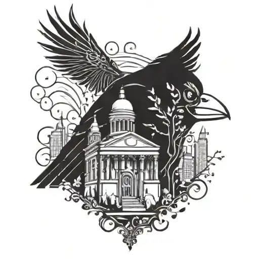 City Of Delphi And Flaming Cardinal Head