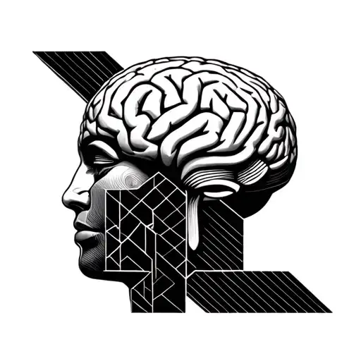 Brain On Geometric Background