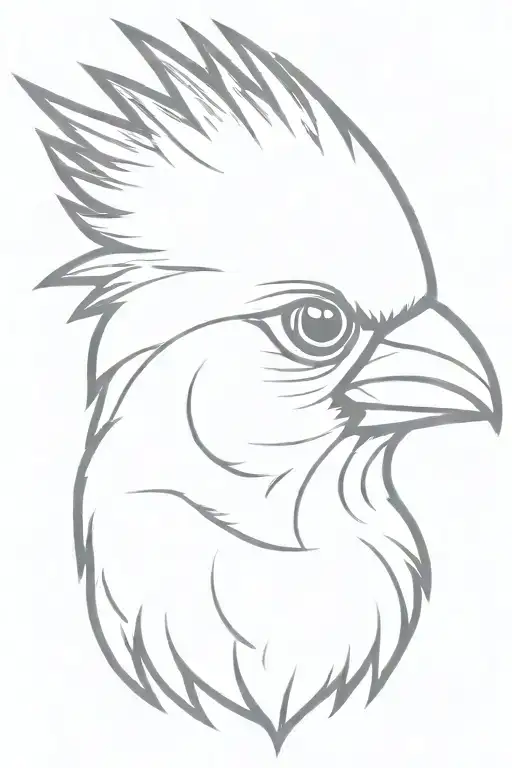 Flaming Cardinal Head Profile