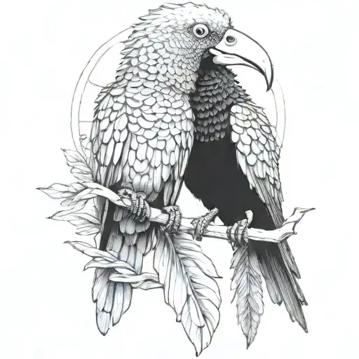 Parrot And Poodle Dog Adorned