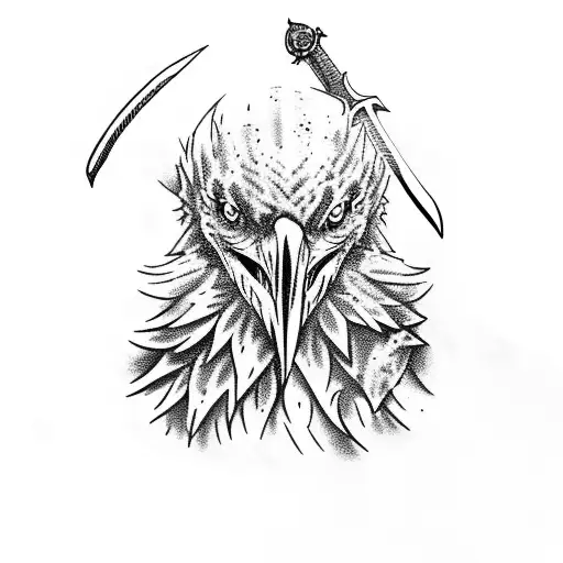 3 Eyes Raven With John Snow Sword