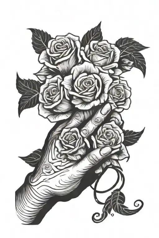 Praying Hands With Roses And The Word Loyalty Symbol Made