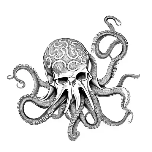 Octopus And Skull And Mineral