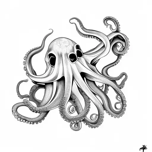 Octopus And Mineral Skull