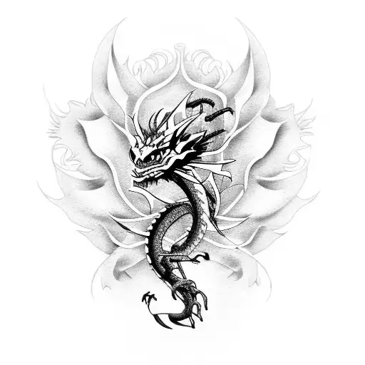 Dragon With Spider Lily