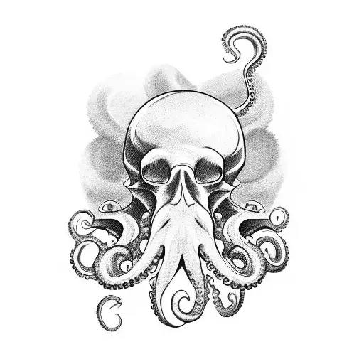 Octopus And Mushroom Skull