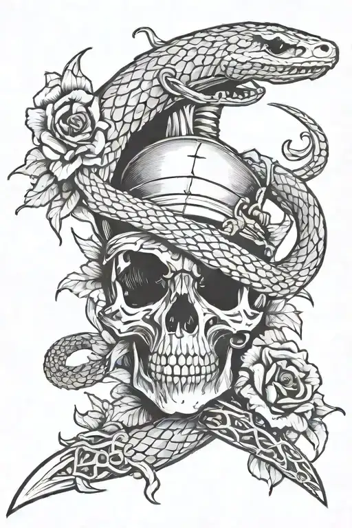 Dagger And Skul And Snake