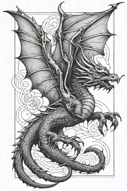 Dragon With The Wings Open