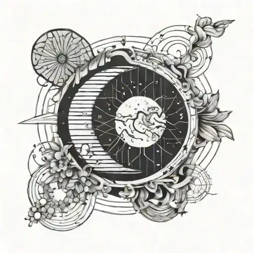 Lines On The Moon In The Background