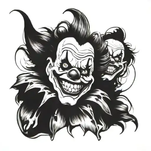 Scary Clowns Full Black Sleeve