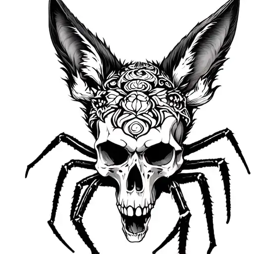 Spider On The Skull Of The Fox And