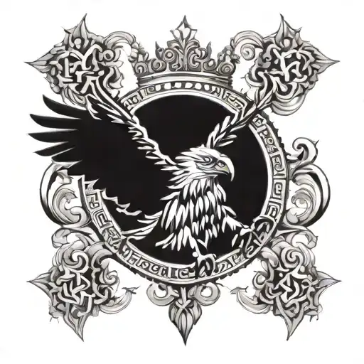 Eagle Skill Wearing Crown Made Of Money Symbols