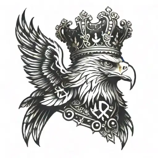 Eagle Skill Wearing Crown Made Of Money Symbols
