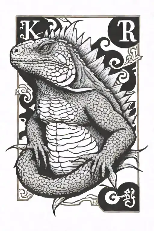 Giant Iguana Holding A Jack Card