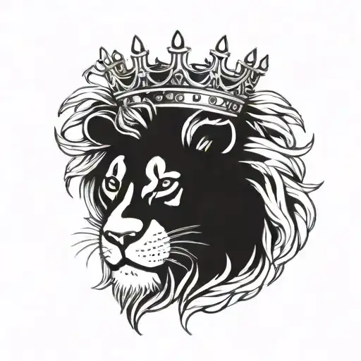 Lion With A Thorn Crown On Its Head
