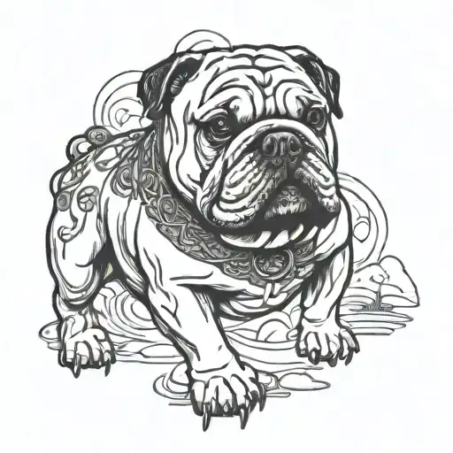 Hip Hop English Bulldog Standing