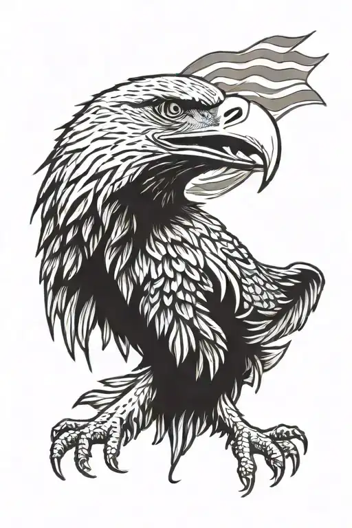 American Eagle Flag Intertwined
