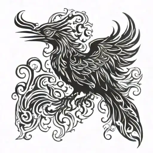 Phoenix Rising From Flames