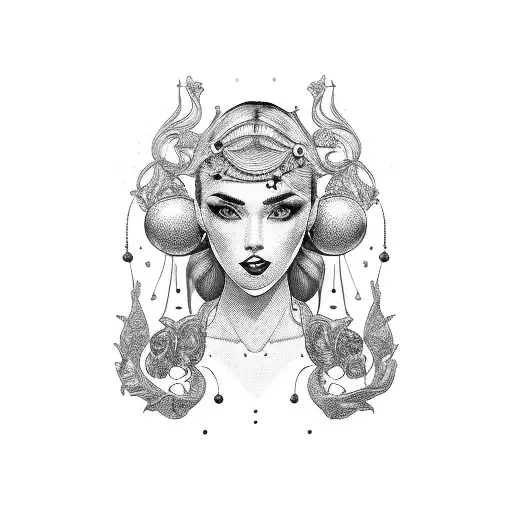 Lady Portrait With Ornaments