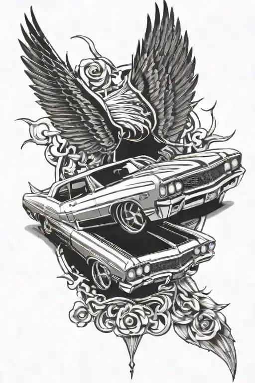 1967 Chevrolet Impala With Angel Wings