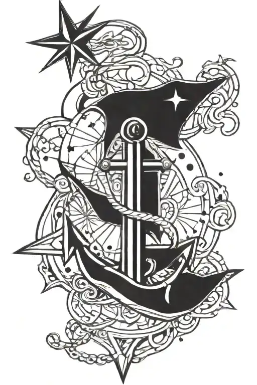 Cardinal Star With Anchor Points