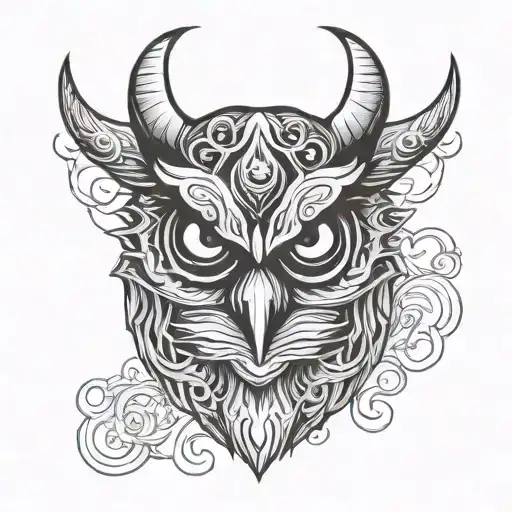 Oni Mask Owl Face Morphing