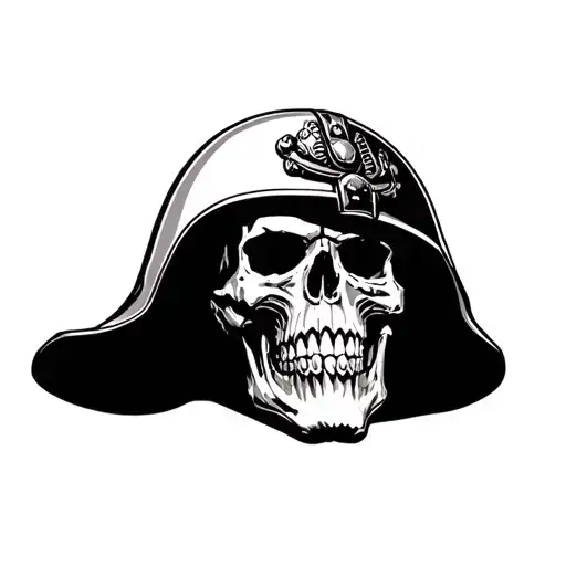 Skull With A Military Helmet