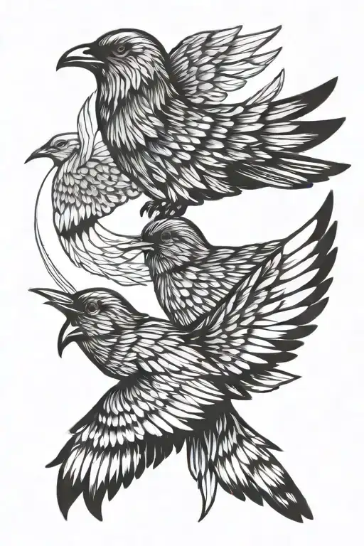 Forearms Bird Wings With Thin Lines