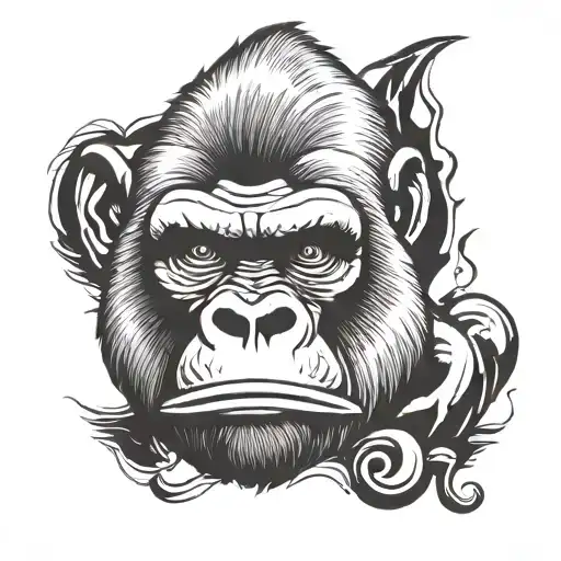 Gorilla Smoking A Cigar Made Out Of Dollar Bill Cipher